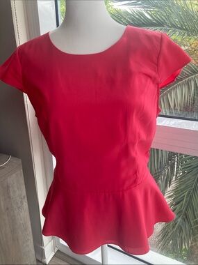 Express Coral Peplum Blouse Size Small
